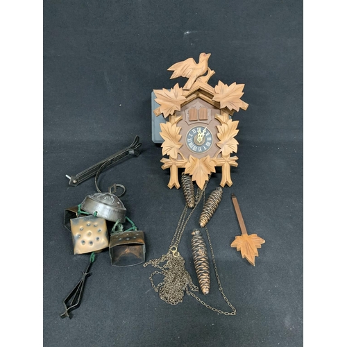 Wooden Cuckoo clock and wall hanging chimes