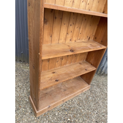 1 - A farmhouse pine open fronted bookcase 90x25x180