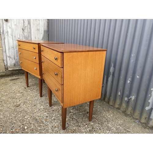 10 - A pair of mid century teak chests of three drawers