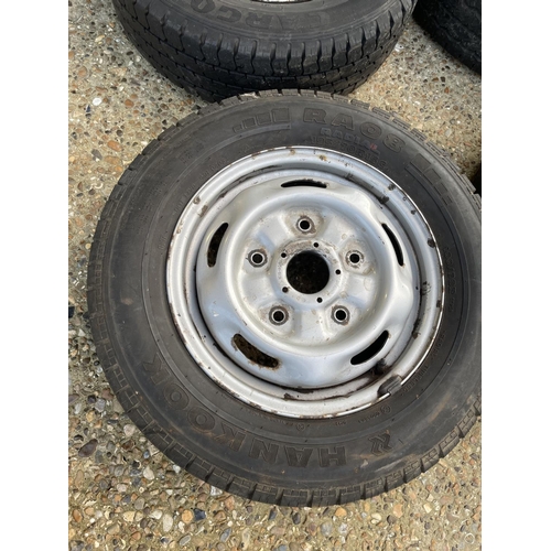 37 - Set of four transit wheels and tyres with good tread, tyre size 195/70/15