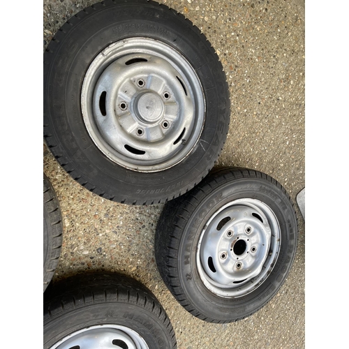 37 - Set of four transit wheels and tyres with good tread, tyre size 195/70/15