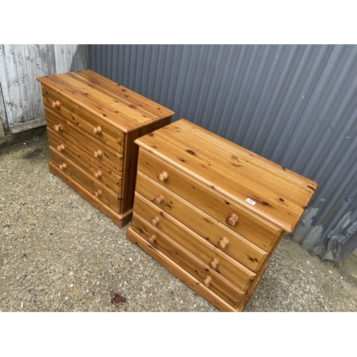 49 - A pair of modern pine chests of four