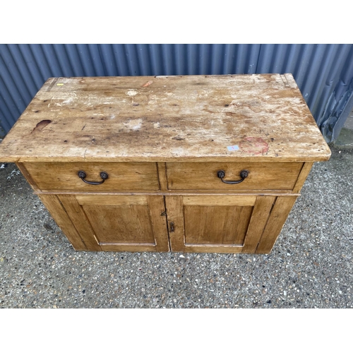 5 - A country pine two drawer dresser base 122x60x81