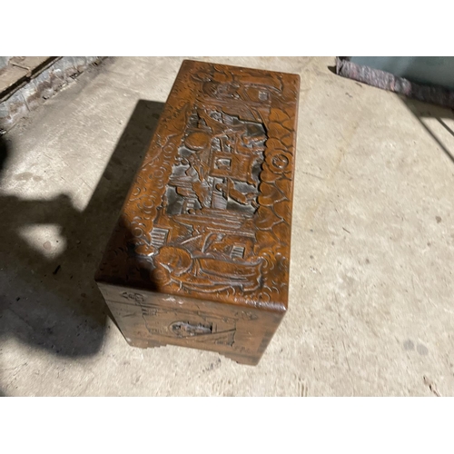 54 - A small oriental  style camphor box