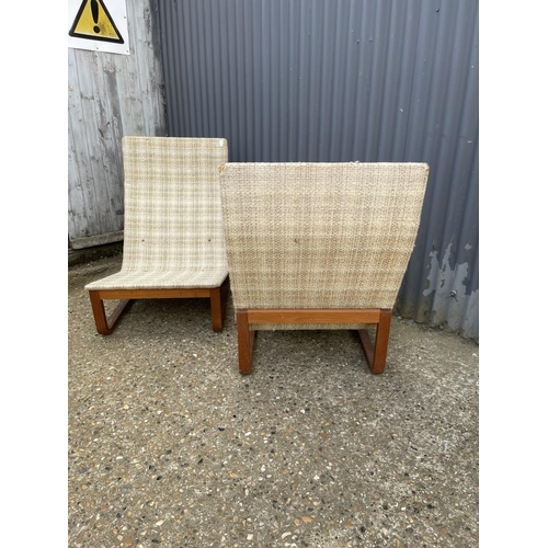 6 - A pair of danish teak framed lounger chairs, each labelled with danish quality control mark 'MADE IN... 