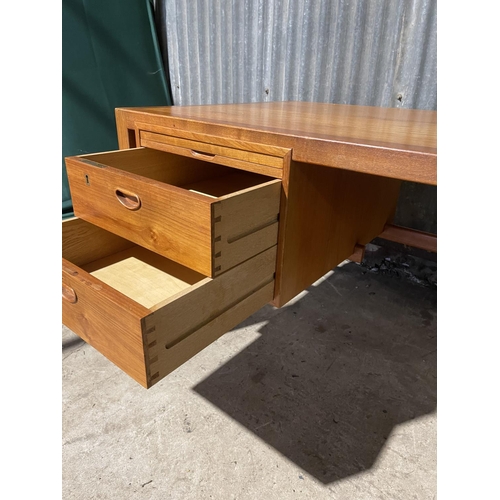 61 - A large mid century teak office desk (AF TO FILING DRAWER ) 150x77x70