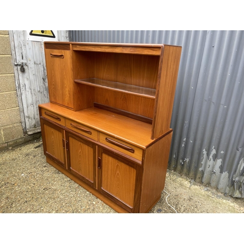 104 - A g plan fresco teak three drawer sideboard with removable cocktail cabinet top 142cm wide