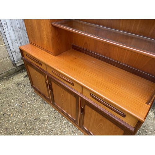 104 - A g plan fresco teak three drawer sideboard with removable cocktail cabinet top 142cm wide