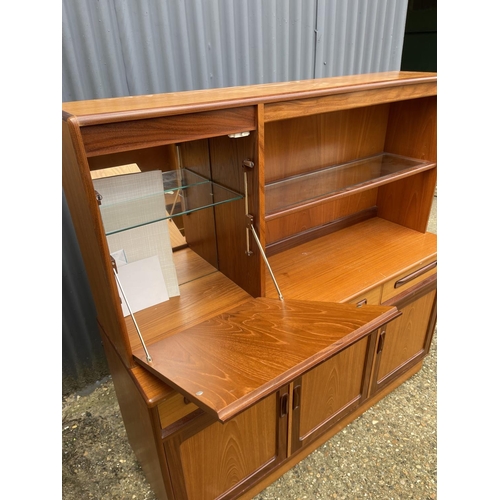 104 - A g plan fresco teak three drawer sideboard with removable cocktail cabinet top 142cm wide