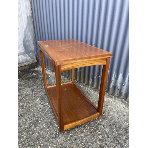 111 - A mid century teak fold over tea trolley