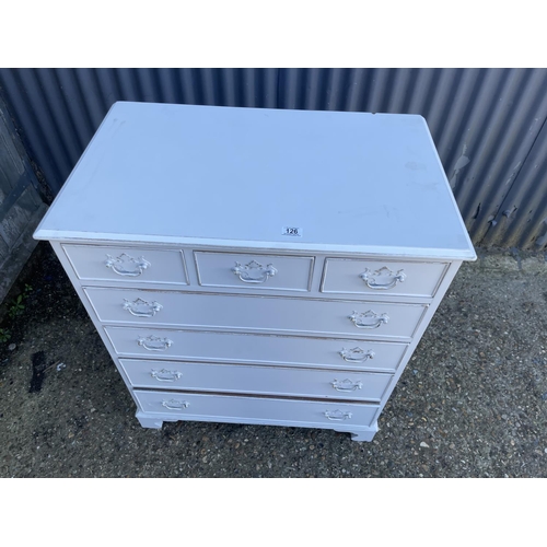 126 - A white painted chest of seven drawers 80x49 x94