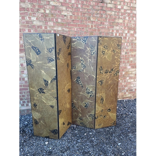 13 - A mid century abstract pattern four section screen 170cm tall