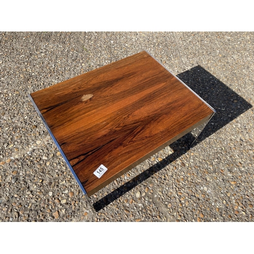 145 - A merrow associates style rosewood and chrome table 58x 45 x 30