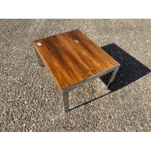 145 - A merrow associates style rosewood and chrome table 58x 45 x 30