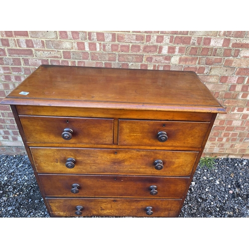 16 - A Victorian mahogany chest of five drawers (2 sections)  108x 42x 120