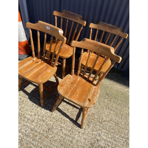 197 - A set of four pine chairs