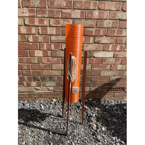 23 - A mid century teak rocket lamp 95cm