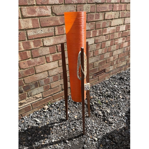 23 - A mid century teak rocket lamp 95cm