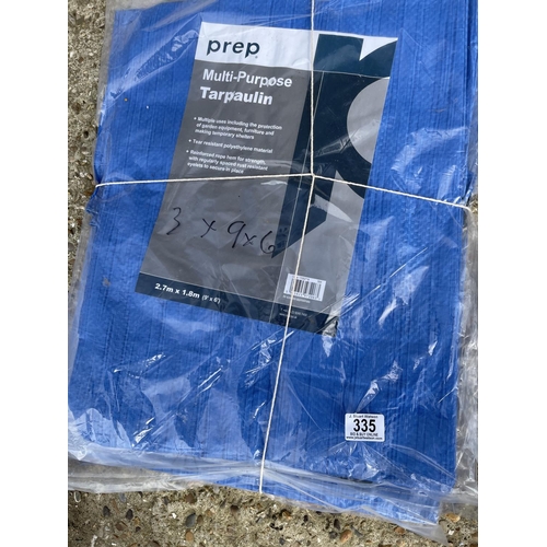 335 - Three tarpaulin 9x6
