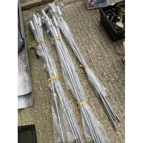 343 - 12 chrome outdoor oil fuelled lantern lights