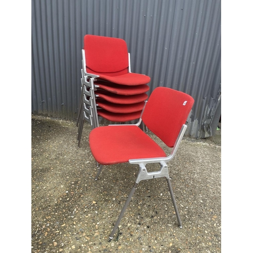 350d - A set of six Italian designer stacking chairs by CASTELLI