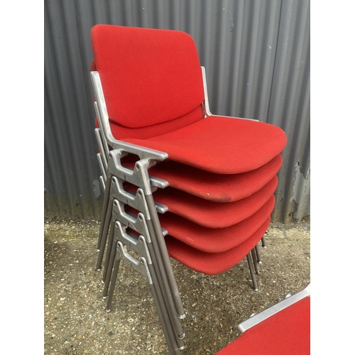 350d - A set of six Italian designer stacking chairs by CASTELLI