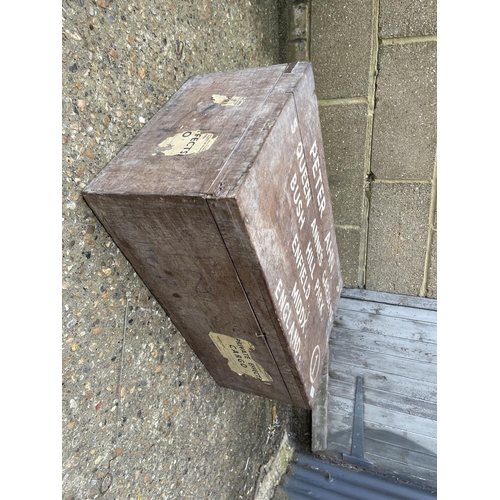 374 - A vintage tool chest trunk