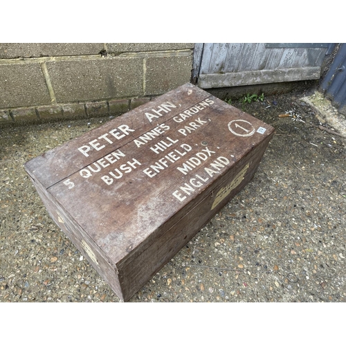 374 - A vintage tool chest trunk