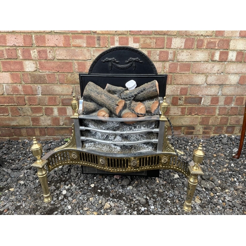 44 - A brass and iron electric fire