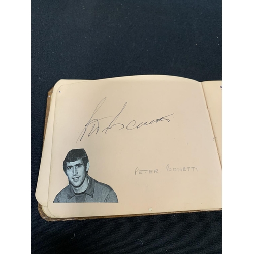 502 - Autograph book Mostly Past Chelsea players signatures, Peter Bonneti, Dave Sexton, Peter Housman, St... 