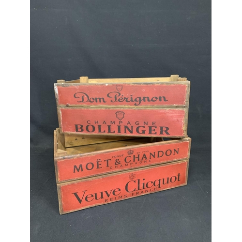 553 - Two wooden champagne crates, 44 x 25 x 18cms