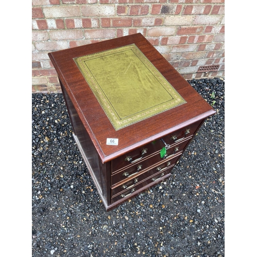 66 - A reproduction mahogany two drawer filing cabinet with keys 50x 60x75