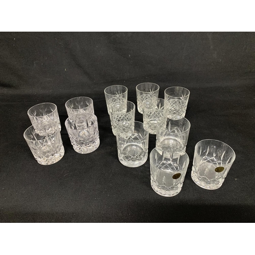 690 - 13 Cut Glass Whisky Tumblers (no damage)