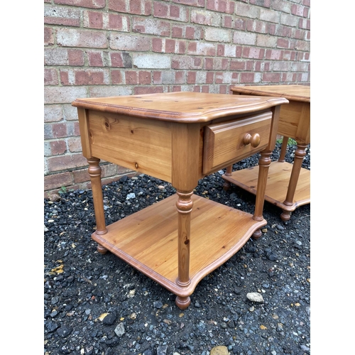 70 - A pair of pine single drawer bedsides