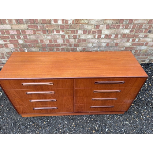 76 - A g plan fresco teak bank of six drawers 140x45x68