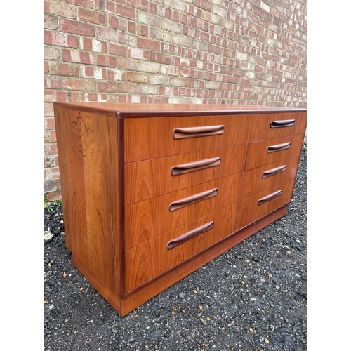 76 - A g plan fresco teak bank of six drawers 140x45x68