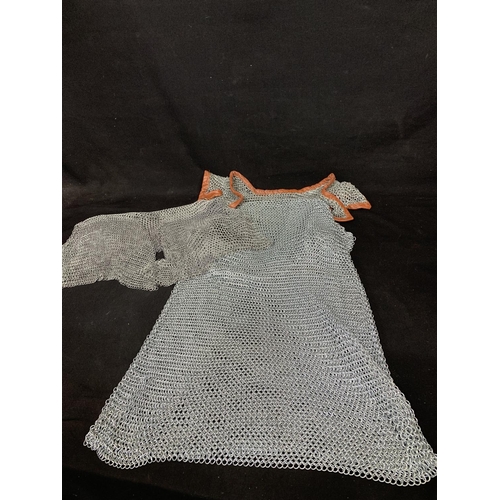 764 - Chain Mail Tunic and shoulder cape, length of tunic 78 cms, approx Chest width 52 cms