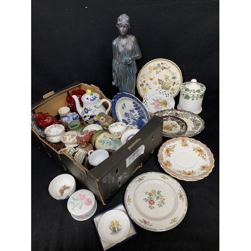 769 - Collection of decorative china and large plaster Lady Figure (2)