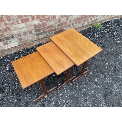 83 - A g plan teak nest of three tables