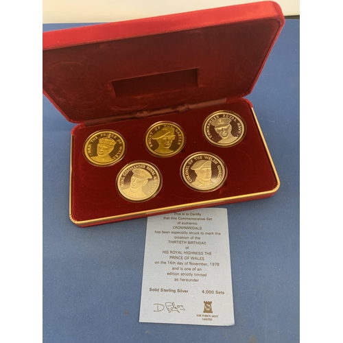 926 - Prince of Wales 1978 Sterling Silver five coin Proof Set, 4.5 ozt