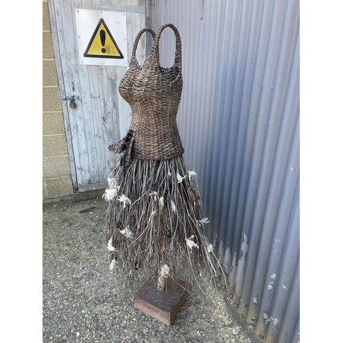 207 - A vintage wicker lady mannequin