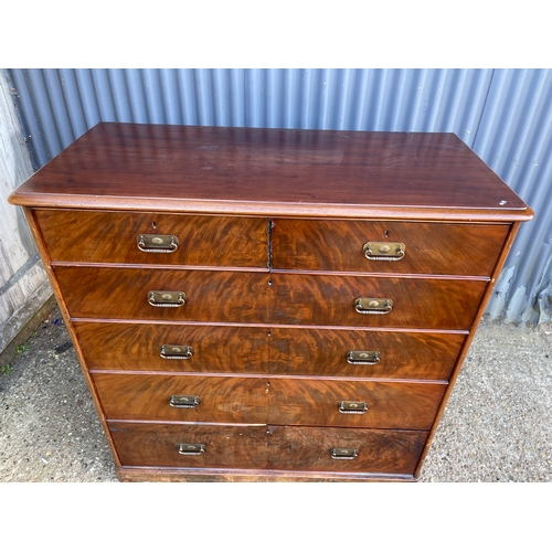 290 - A large victorian mahogany chest of six drawers 116x50x 116