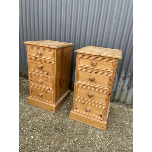 1 - A pair of solid country pine four drawer bedsides