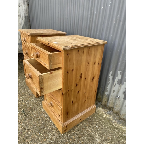 1 - A pair of solid country pine four drawer bedsides