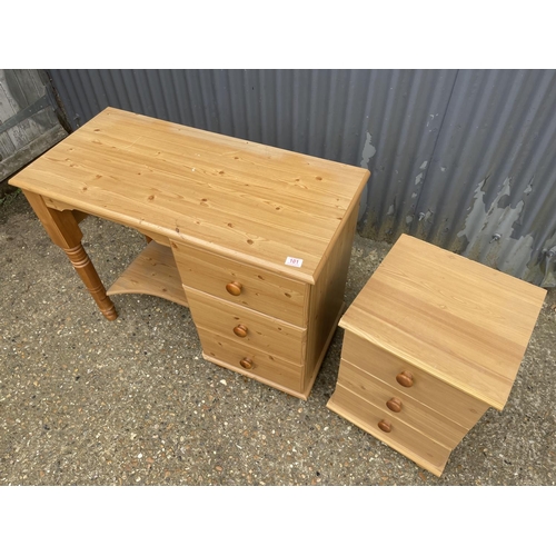 101 - A modern kneehole desk and matching bedside