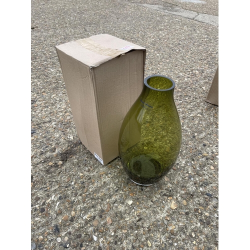 119 - Two green glass vases