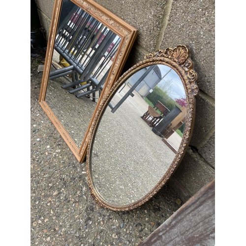 163 - Large driftwood framed mirror together with two others