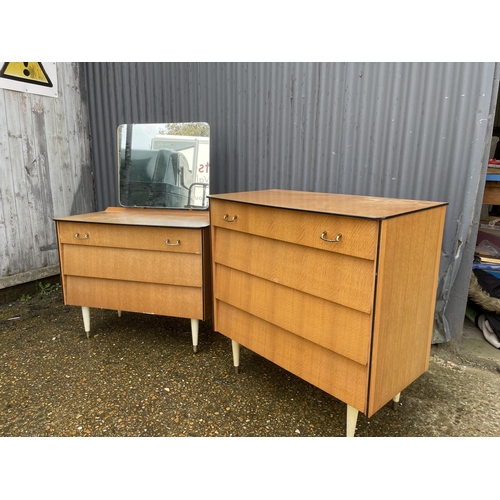 17 - A mid century light oak bedroom pair