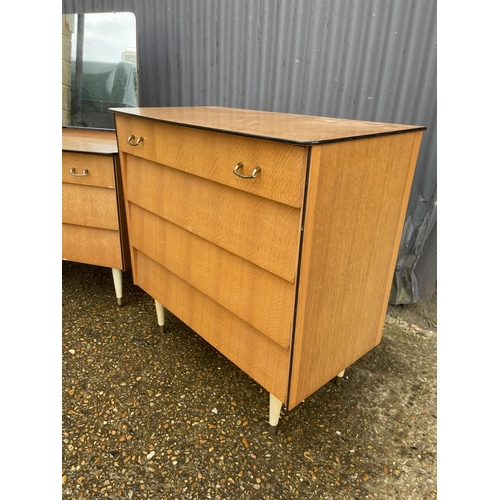 17 - A mid century light oak bedroom pair