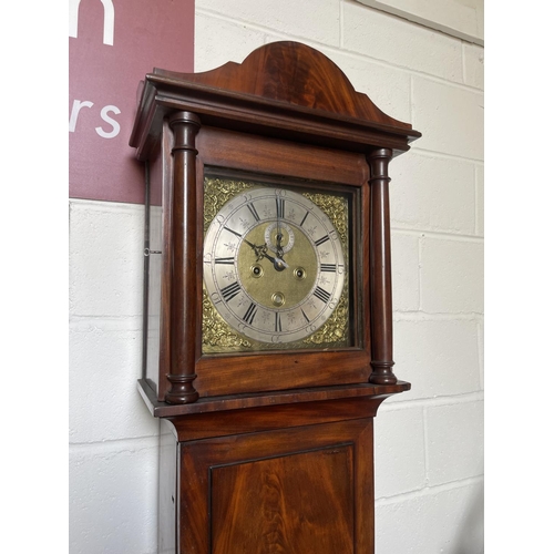 193 - A Fine Antique Mahogany Longcase clock by SAMUEL LEE of London with brass dial, striking calendar mo... 